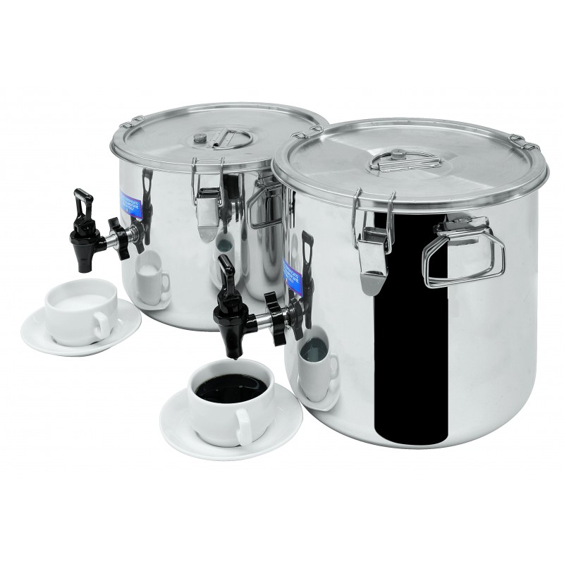 Contenitore Termico Acciaio Inox 40 Litri Con Rubinetto - Doppia Parete Isolata 18,5mm, Per Cibi E Bevande Calde/Fredde
